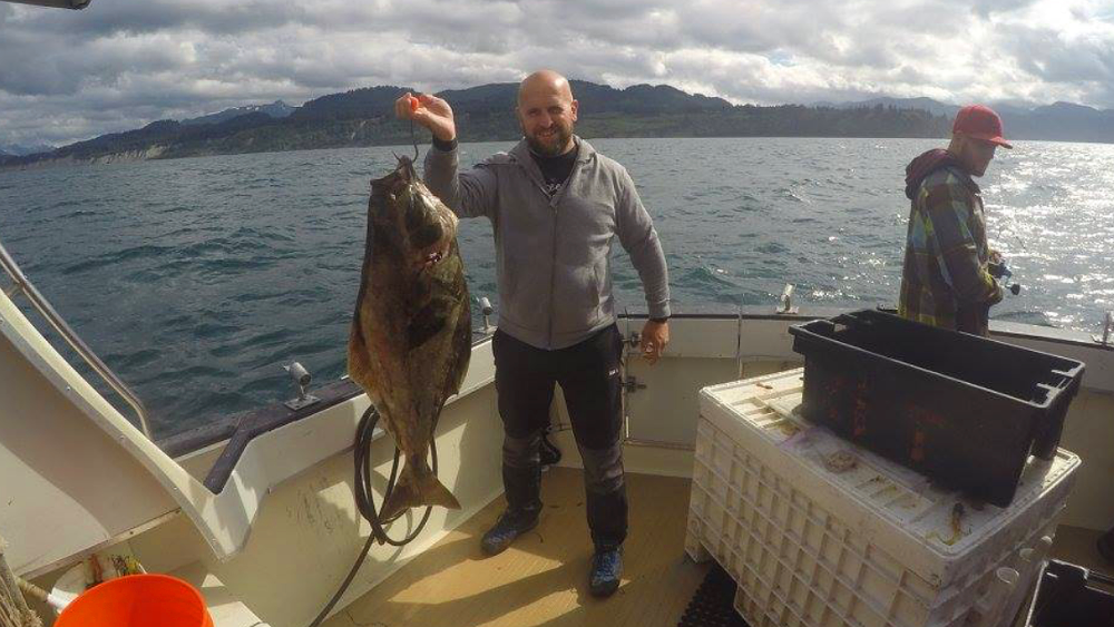 Tim Tunnicliff with a Halibut